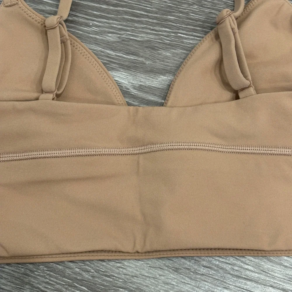 SKIMS Fits Everybody Triangle Longline Bralette Sienna Tan Medium Loungewear New - Picture 7 of 11